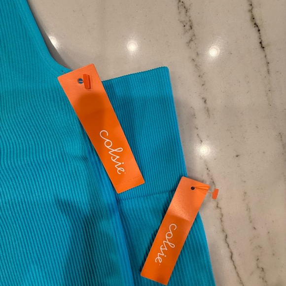 Colsie Vibrant Blue Ribbed Set - Picture 3 of 8